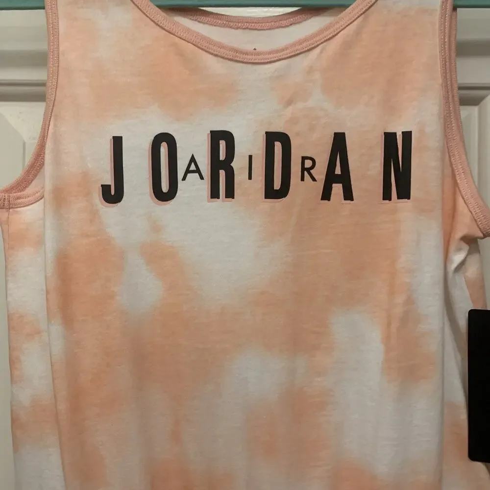 Nike Jordan Romper Girl's Tank Top Orange Tie-Dye Cloud Size Large 12-13Yrs